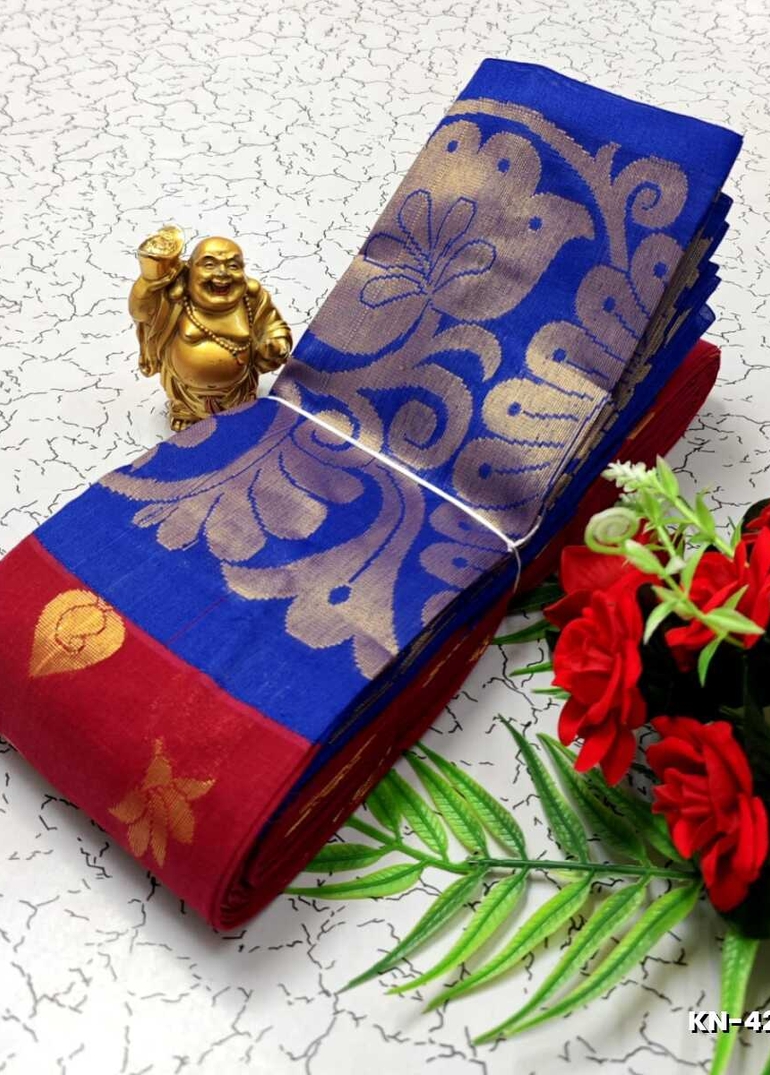 Korvai kotanji Trendy & Fancy bhutta and 2/100 Silk Cotton Sarees Function wear - MEJANTA (4)