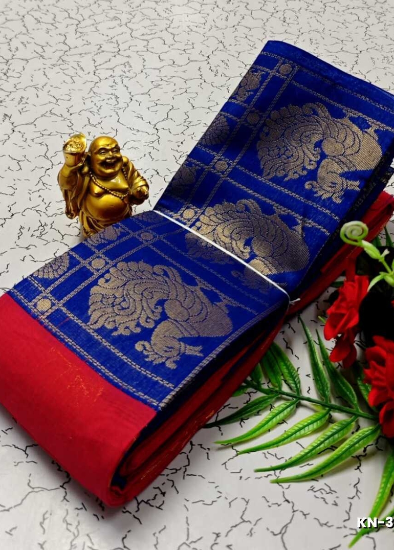 Korvai kotanji Trendy & Fancy bhutta and 2/100 Silk Cotton Sarees Function wear - DARK PINK (4)