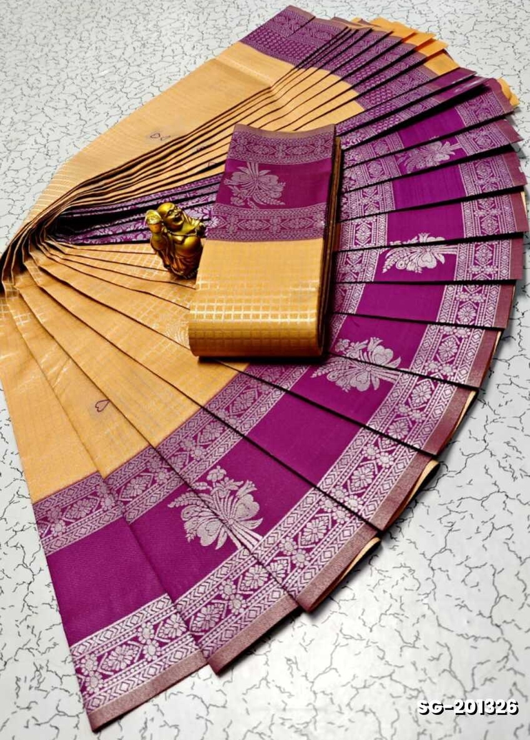 KUBERA ELITE BRIDAL RAPIER FANCY LIGHT WEIGHT SILK TYPE SAREES FESTIVAL  WEAR - ORANGE N