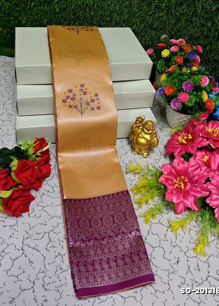 KUBERA ELITE BRIDAL RAPIER FANCY LIGHT WEIGHT SILK TYPE SAREES FESTIVAL  WEAR - ORANGE