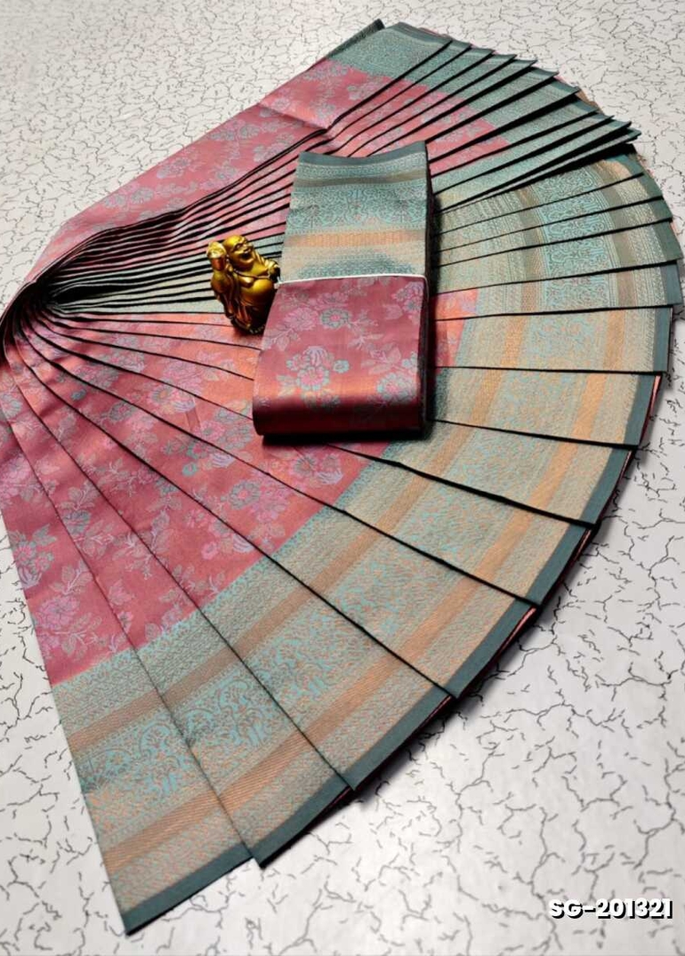 KUBERA ELITE BRIDAL RAPIER FANCY LIGHT WEIGHT SILK TYPE SAREES FESTIVAL  WEAR - BABY PINK