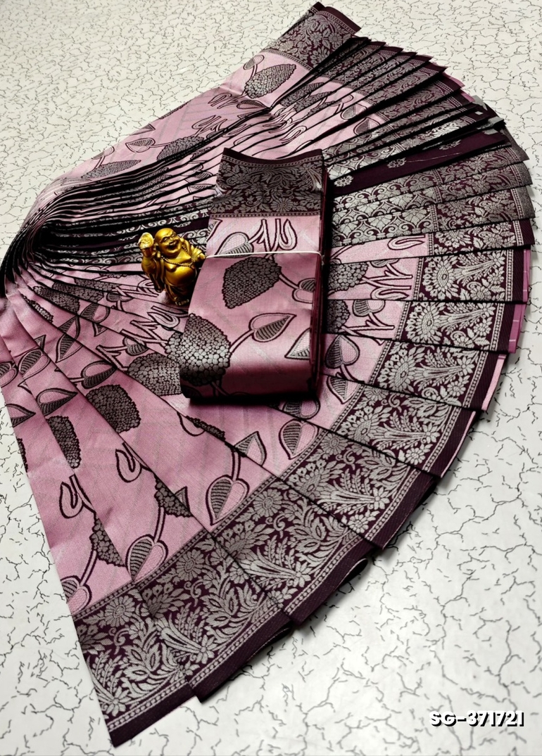 KUBERA ELITE BRIDAL RAPIER FANCY LIGHT WEIGHT SILK TYPE SAREES FUNCTION WEAR SAREE - BABY PINK