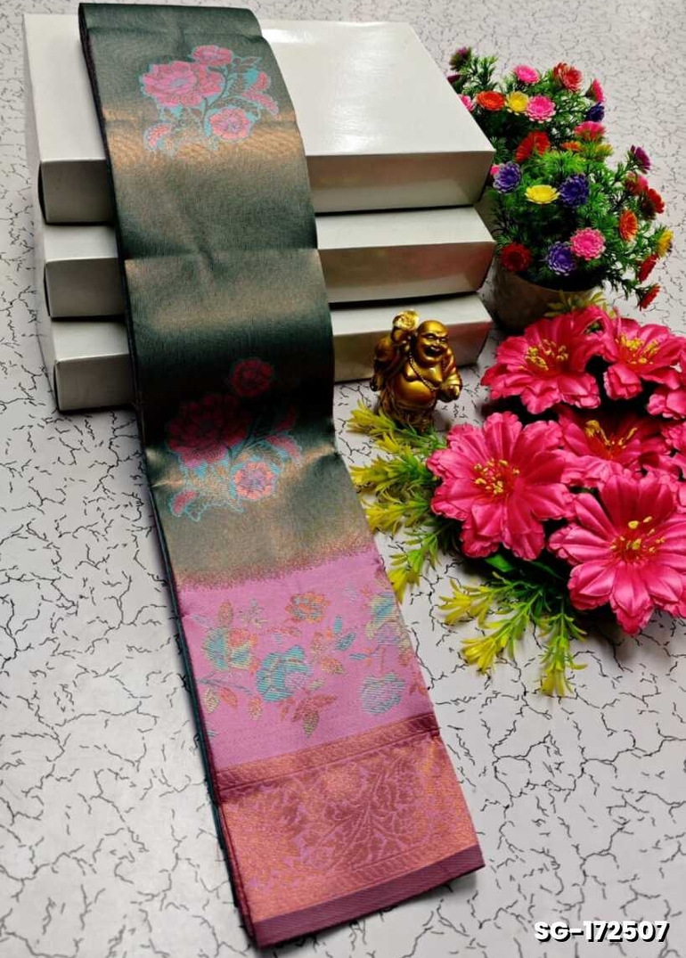 KUBERA ELITE BRIDAL RAPIER FANCY LIGHT WEIGHT SILK TYPE SAREES FUNCTION WEAR SAREE - TEAL COLOUR (2)