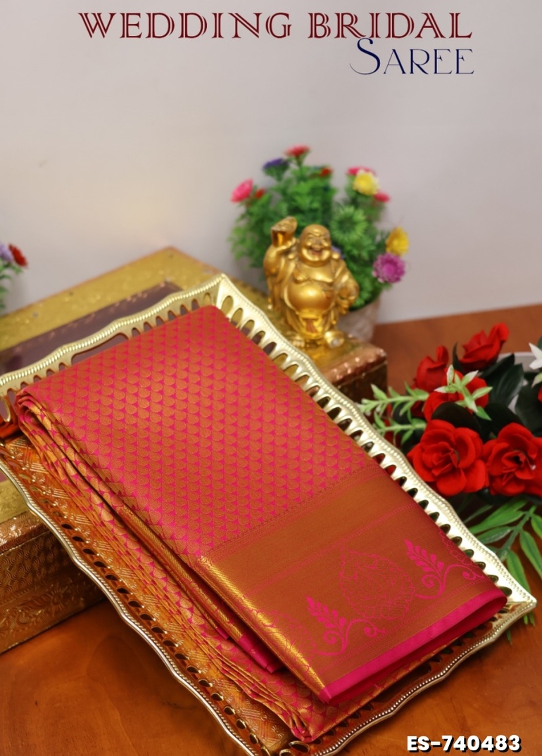 ELITE BRIDAL PICK &PICK SILK SAREES AND WEDDING ART SILK SAREES - TOMATO COLOUR