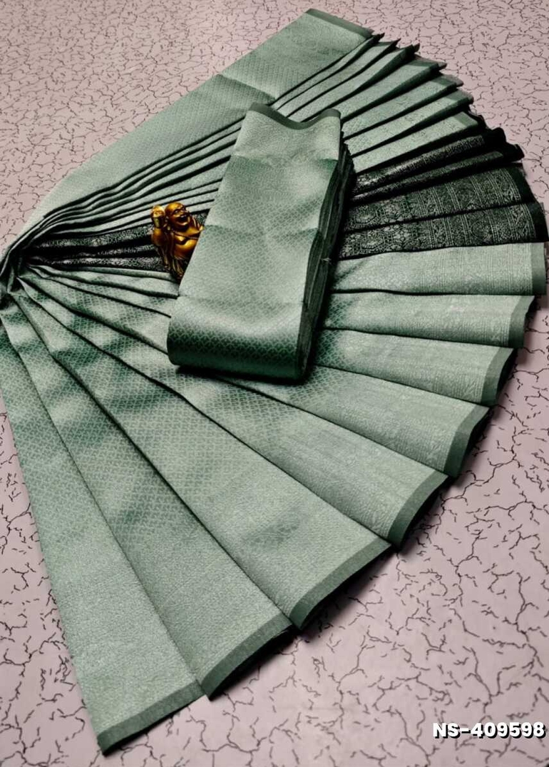 FANCY SILVAR ZARI LIGHT WEIGHT NILA SAREES - LITE TEAL