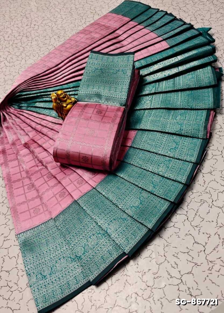 KUBERA ELITE BRIDAL RAPIER FANCY LIGHT WEIGHT SILK TYPE SAREES FUNCTION WEAR SAREE - BABY PINK (1)