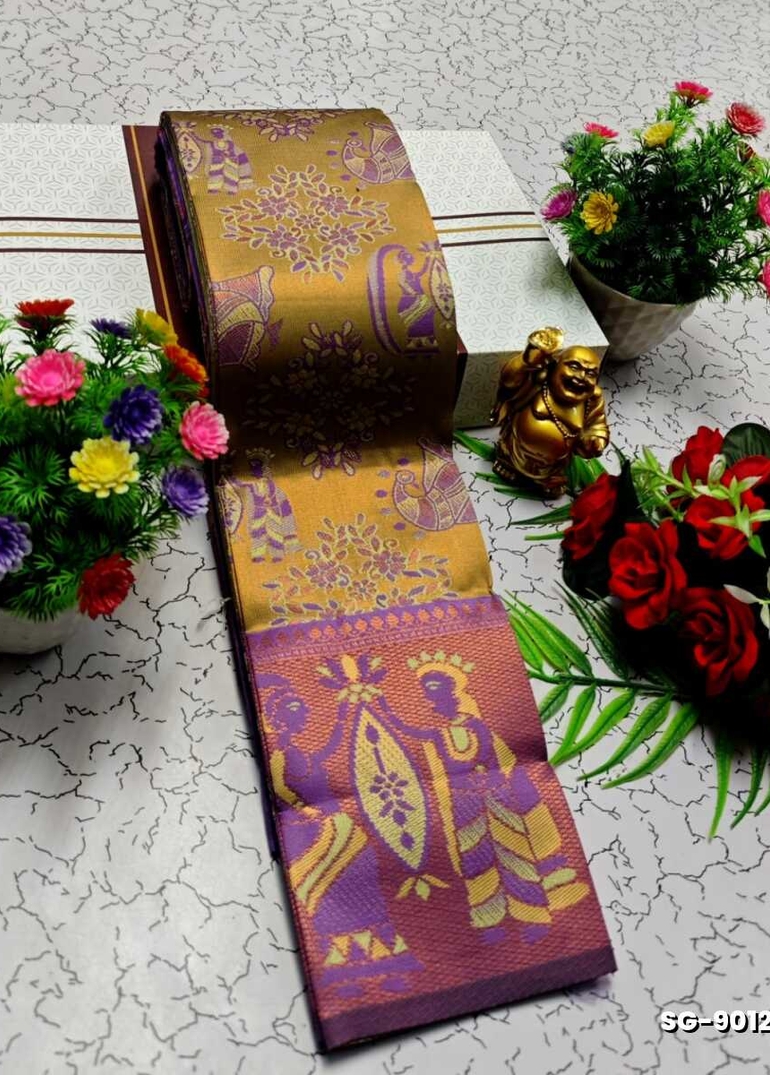 KUBERA ELITE BRIDAL RAPIER FANCY LIGHT WEIGHT SILK TYPE SAREES FUNCTION WEAR SAREE - PURPLE