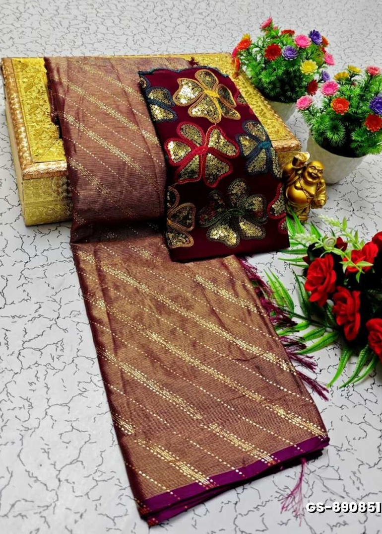 GEORGETTE FANCY SOFT SILK SAREES WITH BLOUSE MODERN FANCY ITEM SAREES - ONIYAN PINK