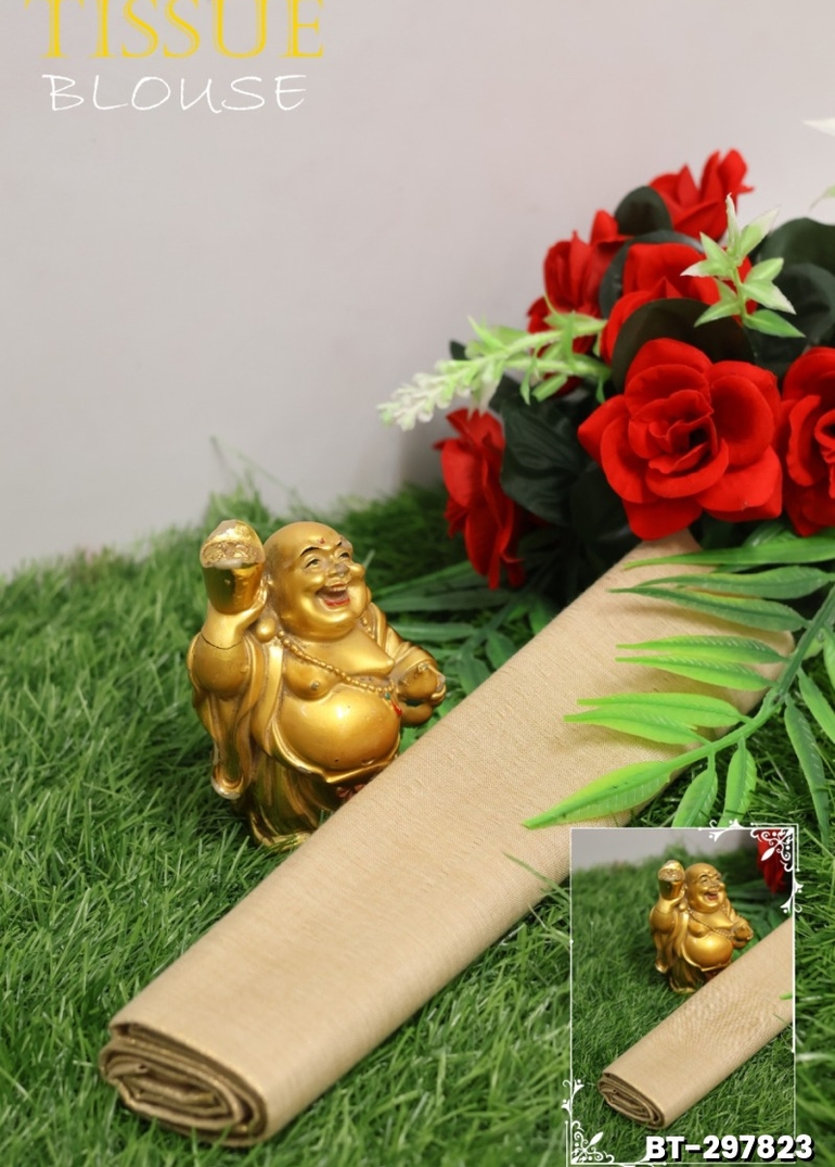 WOMEN TISSUE BLOUSE PIECE MATERIAL (1 METER ) - LIGHT SANDLE