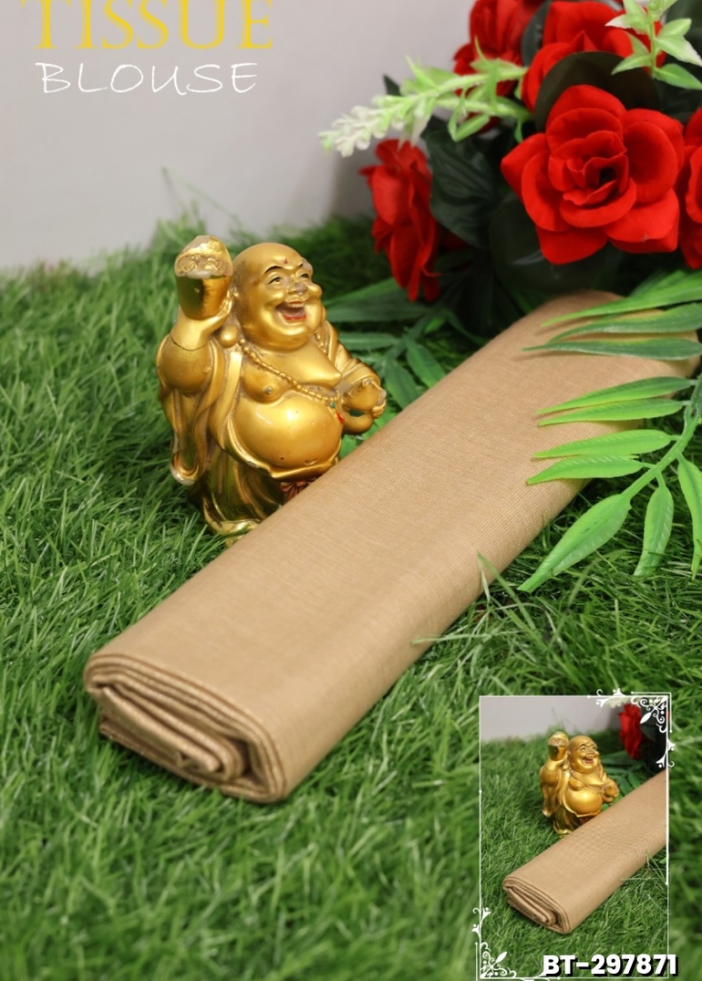 WOMEN TISSUE BLOUSE PIECE MATERIAL (1 METER ) - PEACH COLOUR