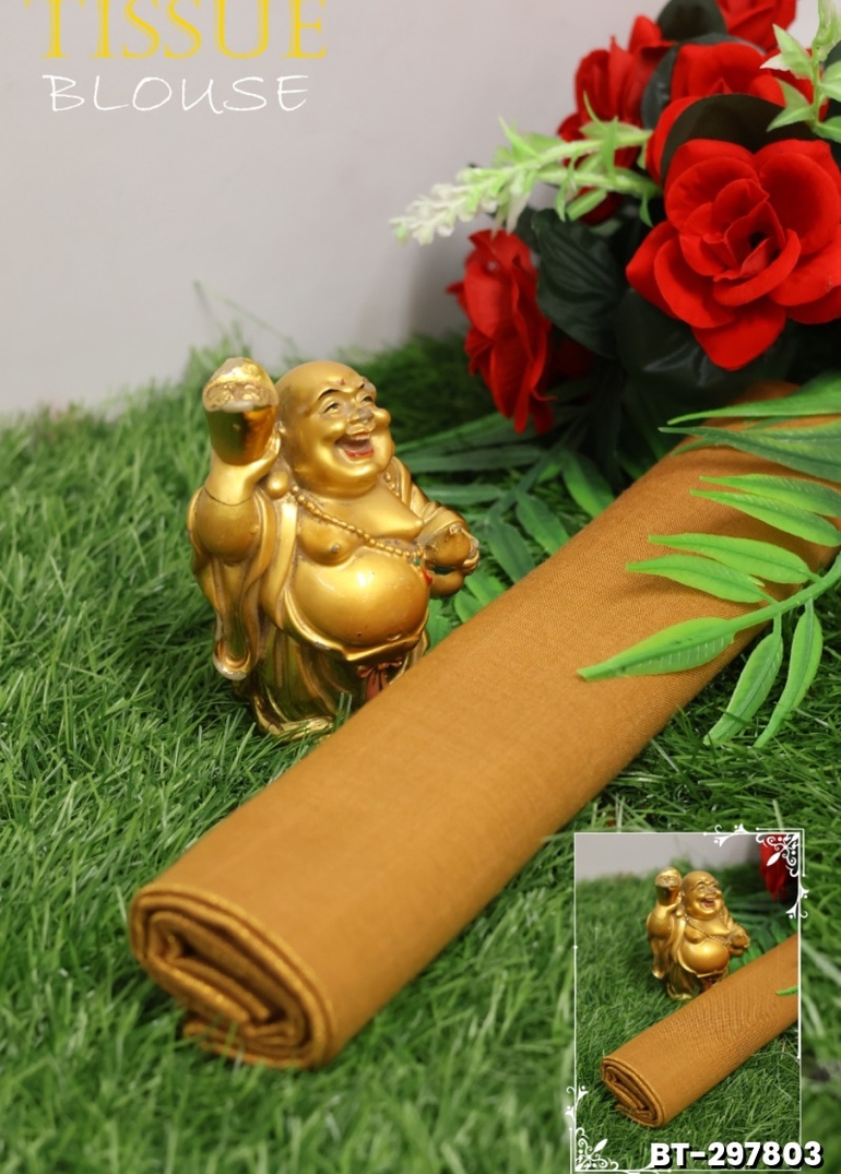 WOMEN TISSUE BLOUSE PIECE MATERIAL (1 METER ) - GOLD