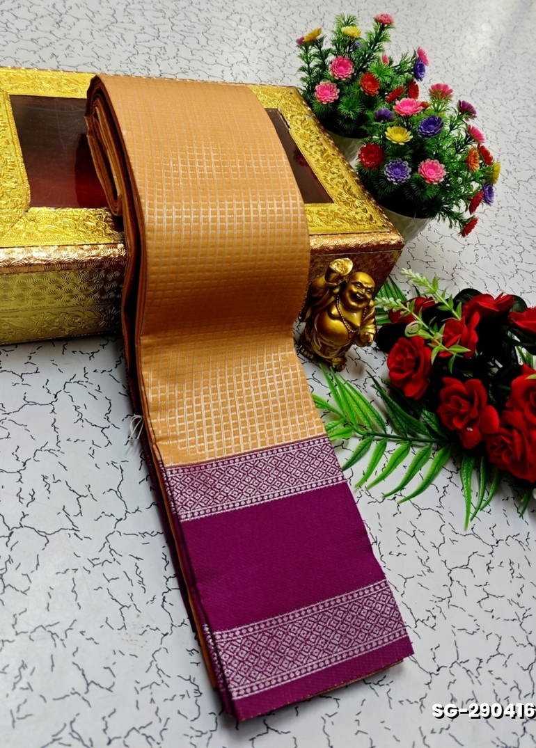 KUBERA ELITE BRIDAL RAPIER FANCY LIGHT WEIGHT SILK TYPE SAREES FUNCTION WEAR SAREE  COLLECTION - ORANGE