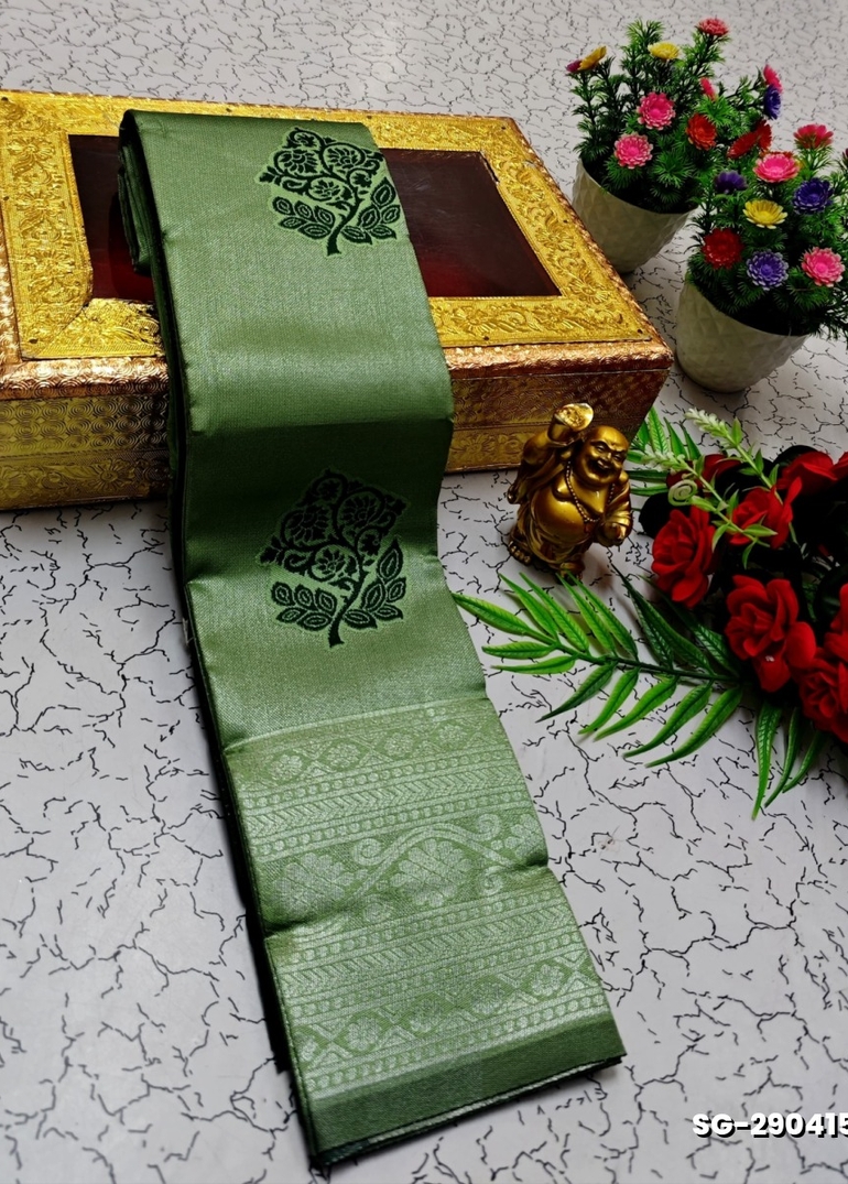 KUBERA ELITE BRIDAL RAPIER FANCY LIGHT WEIGHT SILK TYPE SAREES FUNCTION WEAR SAREE  COLLECTION - GREEN