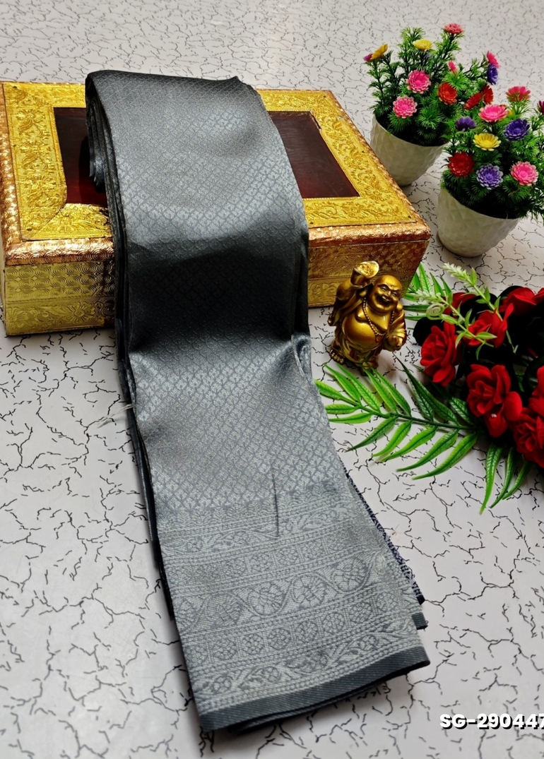 KUBERA ELITE BRIDAL RAPIER FANCY LIGHT WEIGHT SILK TYPE SAREES FUNCTION WEAR SAREE  COLLECTION - GRAY