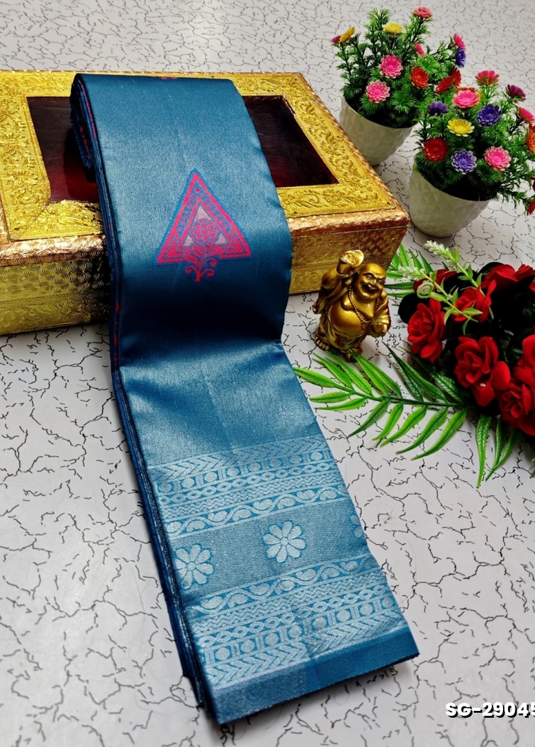 KUBERA ELITE BRIDAL RAPIER FANCY LIGHT WEIGHT SILK TYPE SAREES FUNCTION WEAR SAREE  COLLECTION - NORMAL  BLUE