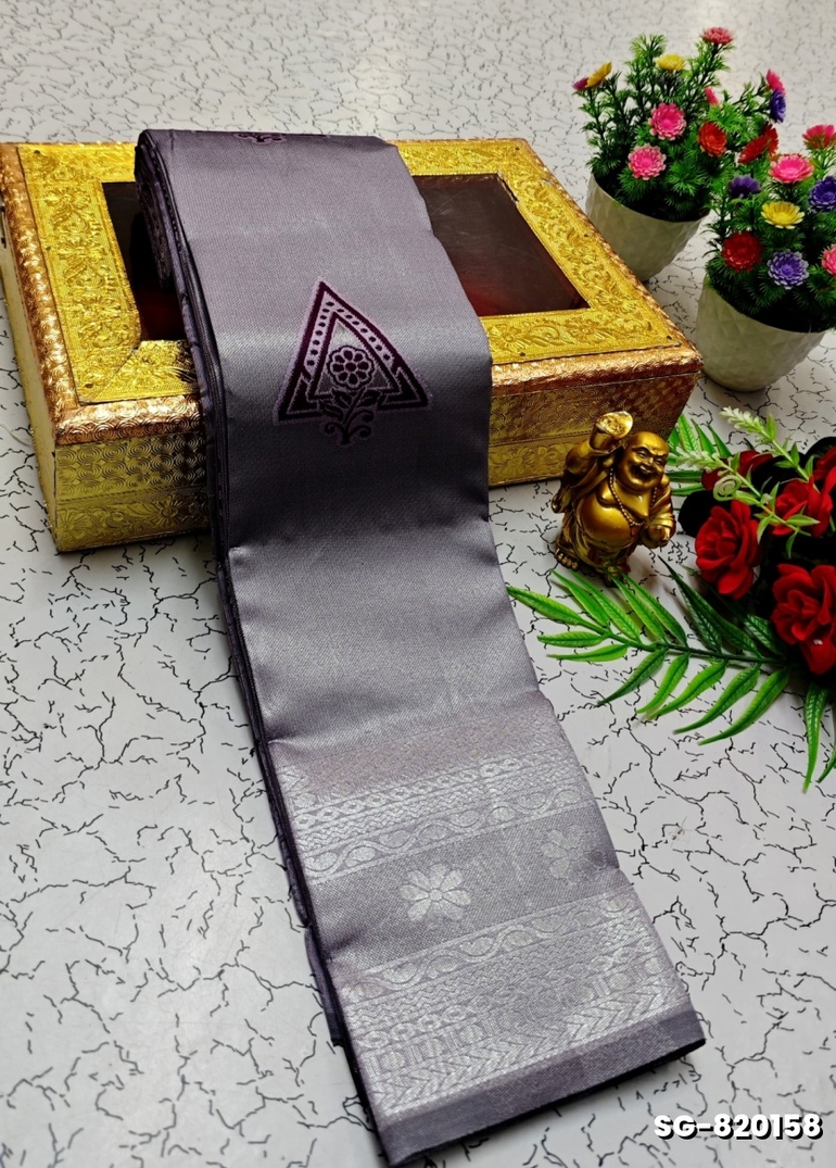 KUBERA ELITE BRIDAL RAPIER FANCY LIGHT WEIGHT SILK TYPE SAREES FUNCTION WEAR SAREE RICH DESIGN ALL OVER BODY - PURPLE