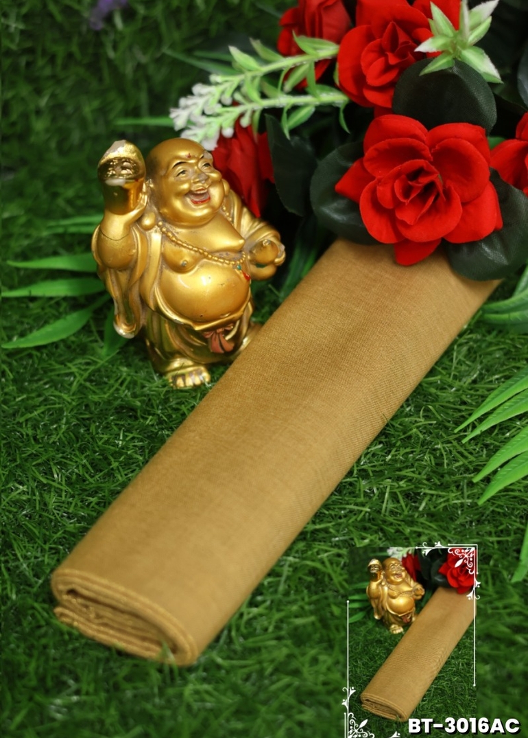 Women Tissue Blouse Piece Material ( 1 Meter ) - LIGHT GOLD (1)