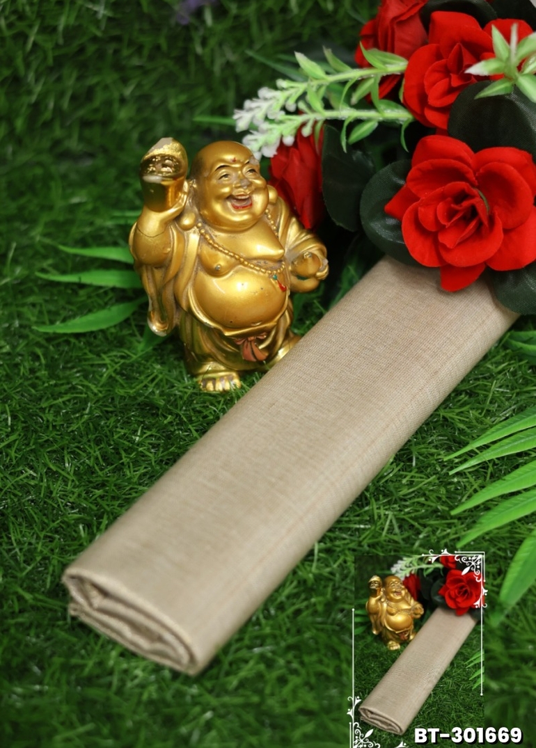 Women Tissue Blouse Piece Material ( 1 Meter ) - BEIGE COLOUR