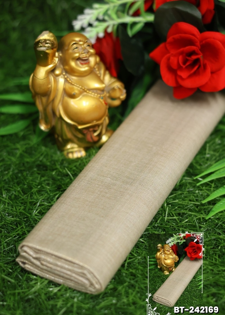 Women Tissue Blouse Piece Material ( 1 Meter ) - BEIGE COLOUR (1)