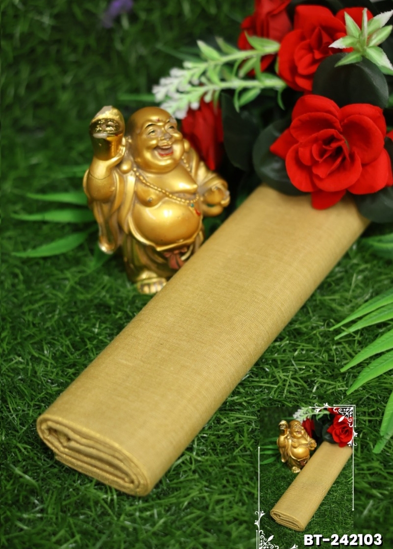 Women Tissue Blouse Piece Material ( 1 Meter ) - GOLD (2)