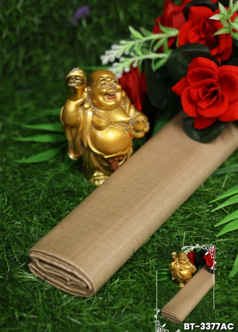 Women Tissue Blouse Piece Material ( 1 Meter ) - LIGHT GOLD (3)