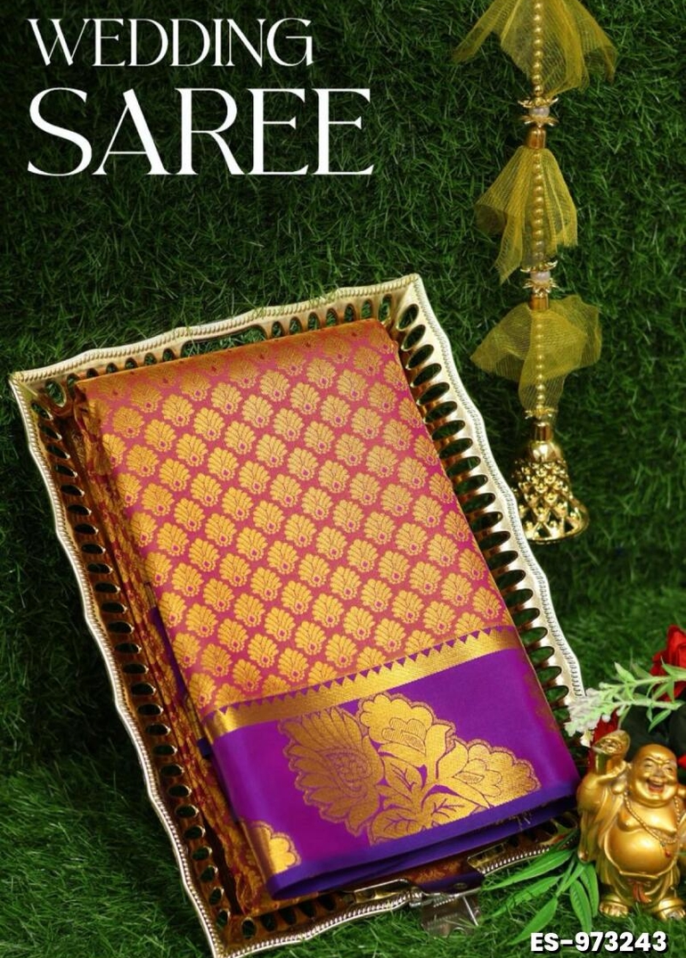 Samuthrika / Vasthrakala Bridal Silk Saree Full And Full Jari Weave Saree Unique Designs - LIGHT PINK