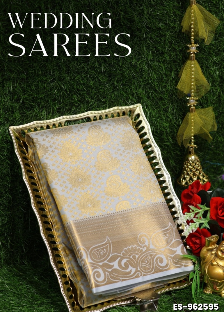 Bridal Silk Perfection  Woven from premium bridal silk — a silk variety revered for its luster, purity, and durability - OFF WHITE