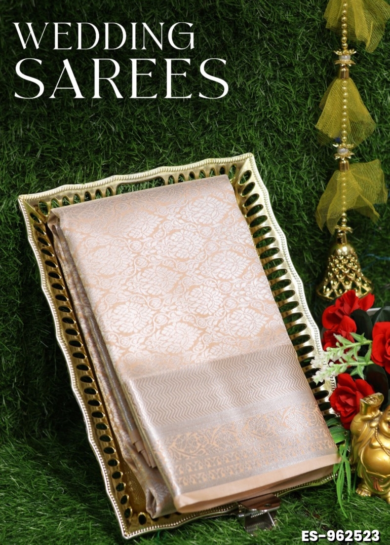 Bridal Silk Perfection  Woven from premium bridal silk — a silk variety revered for its luster, purity, and durability - LIGHT SANDLE
