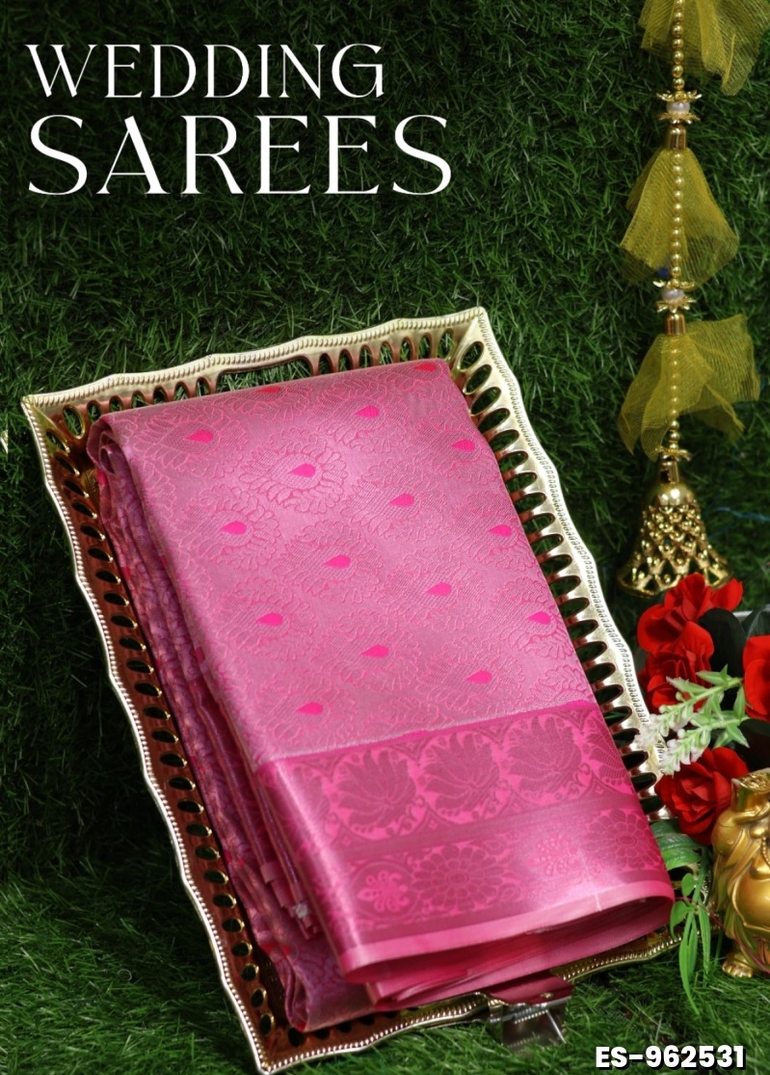 Bridal Silk Perfection  Woven from premium bridal silk — a silk variety revered for its luster, purity, and durability - DARK PINK