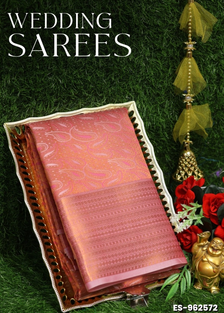 Bridal Silk Perfection  Woven from premium bridal silk — a silk variety revered for its luster, purity, and durability - CORAL COLOUR