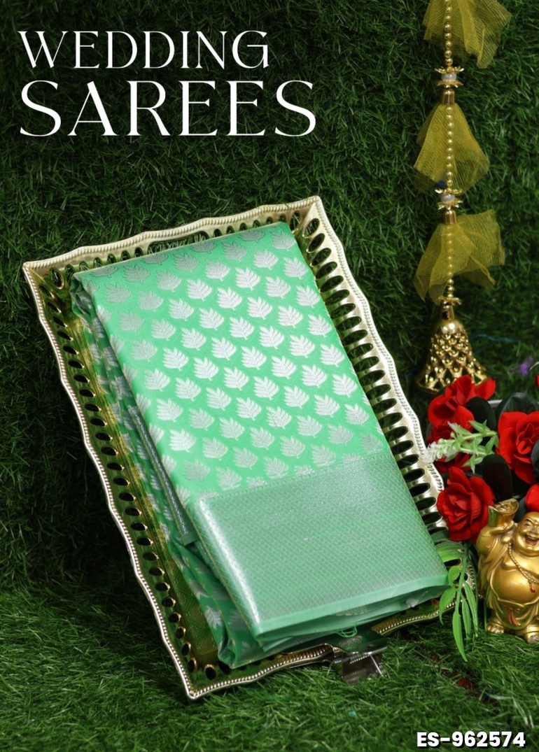 Bridal Silk Perfection  Woven from premium bridal silk — a silk variety revered for its luster, purity, and durability - EMERALD COLOUR