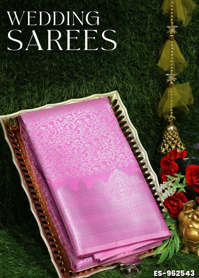 Bridal Silk Perfection  Woven from premium bridal silk — a silk variety revered for its luster, purity, and durability - LIGHT PINK