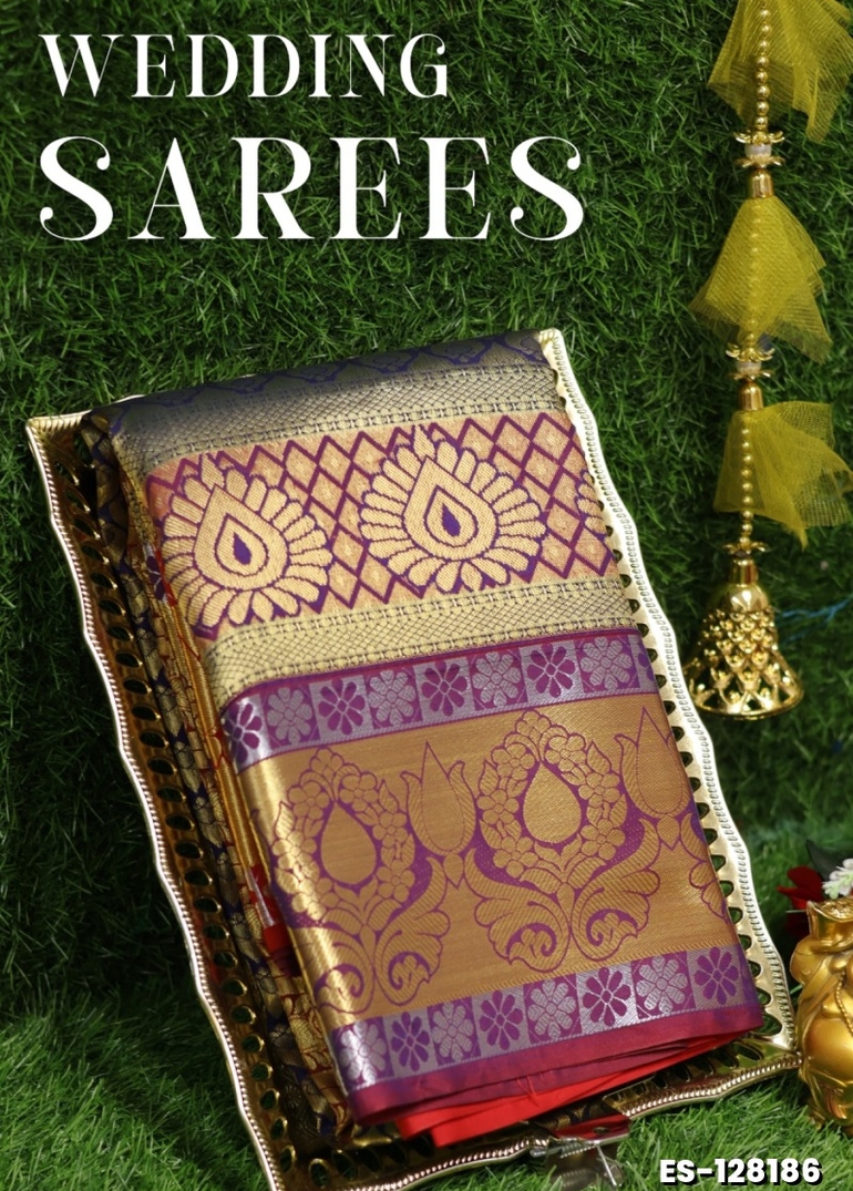 Samuthrika / Vasthrakala Bridal Silk Saree Wedding Saree - R BLUE