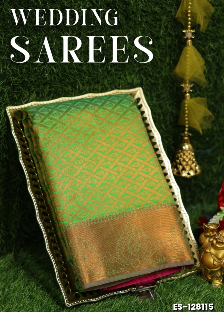 Samuthrika / Vasthrakala Bridal Silk Saree Wedding Saree - GREEN