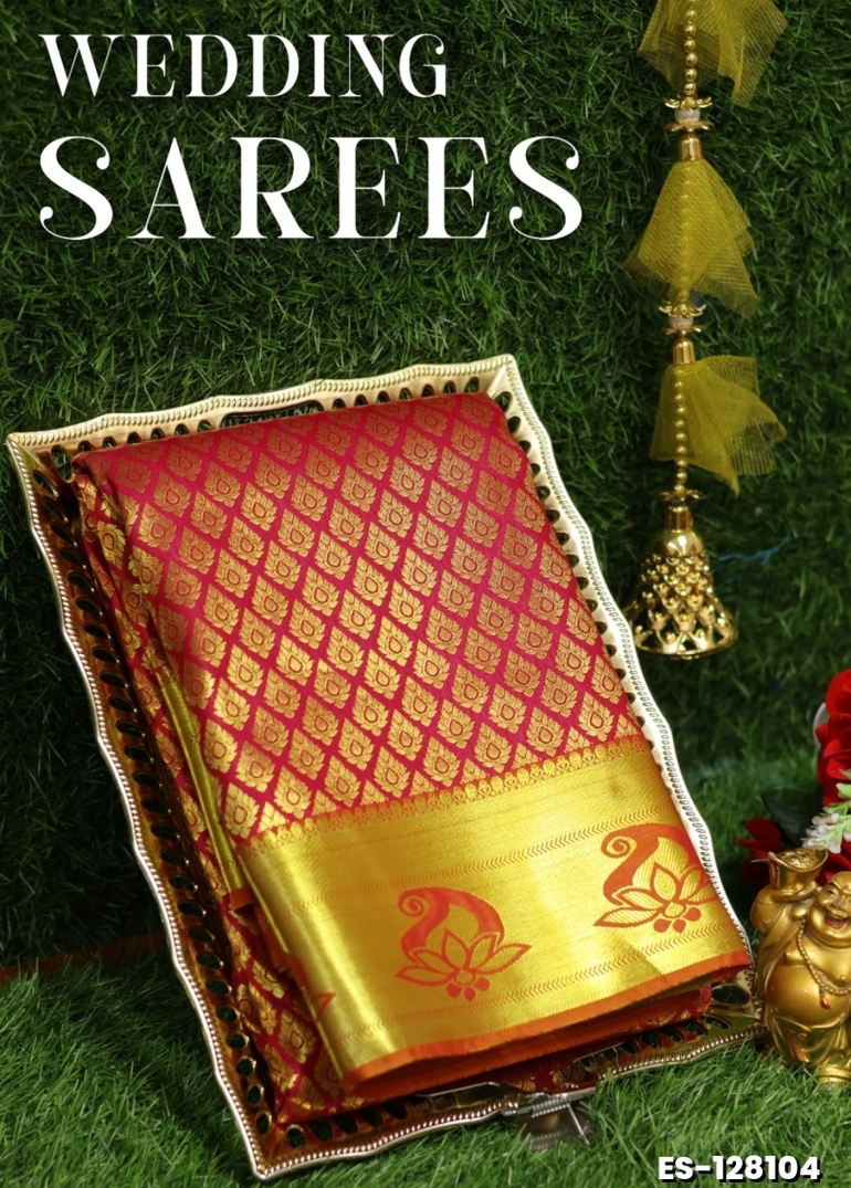 Samuthrika / Vasthrakala Bridal Silk Saree Wedding Saree - RED