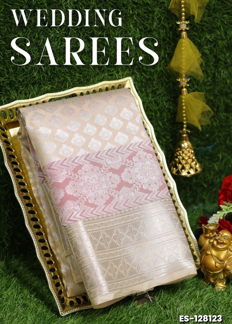 Samuthrika / Vasthrakala Bridal Silk Saree Wedding Saree - LIGHT SANDLE