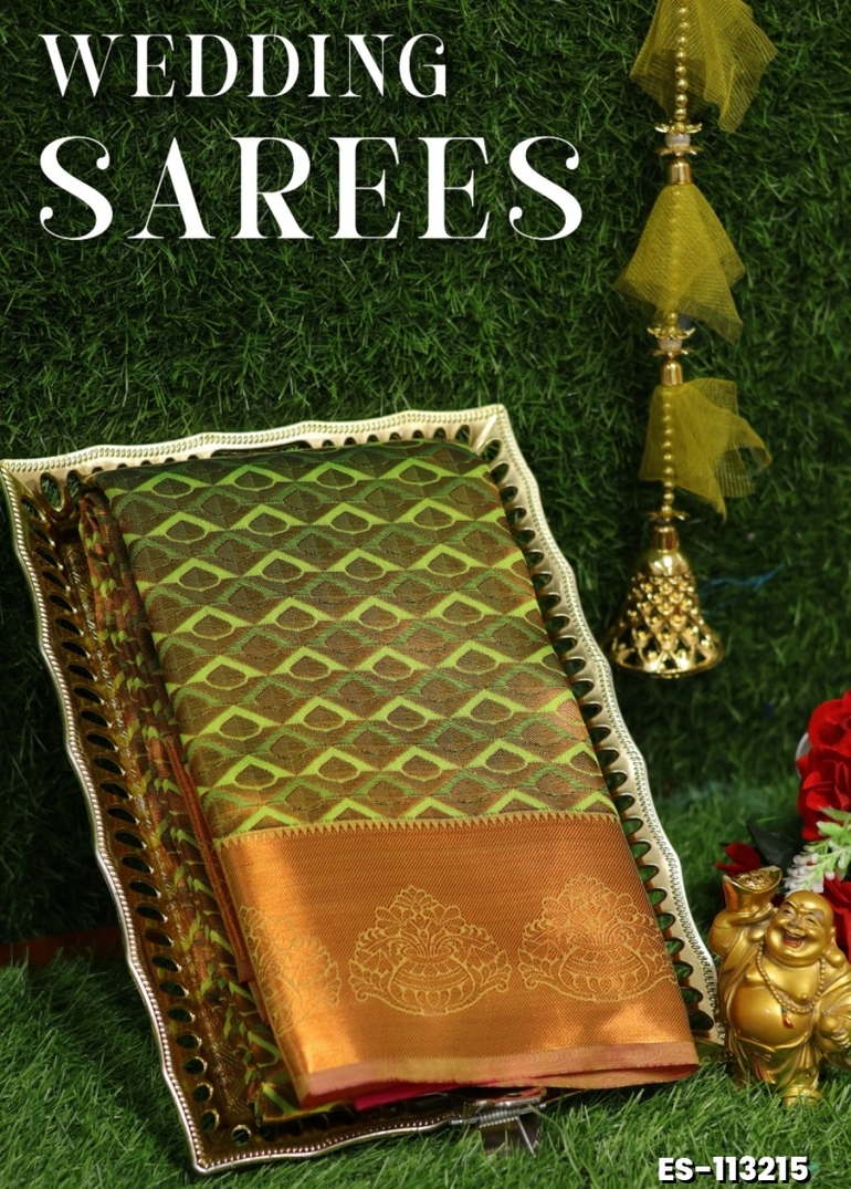 Samuthrika / Vasthrakala Bridal Silk Saree Wedding Saree - GREEN (1)