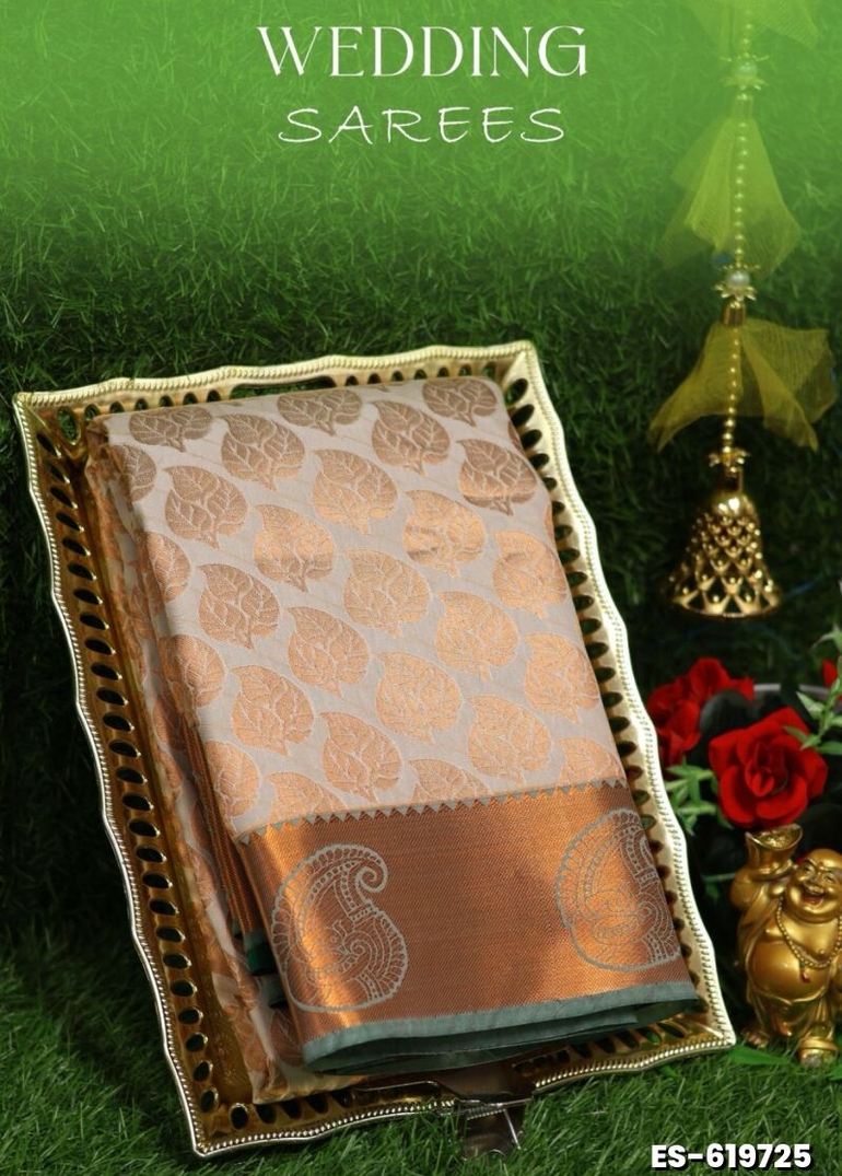 Samuthrika / Vasthrakala Bridal Silk Saree Wedding Saree - WHITE (1)