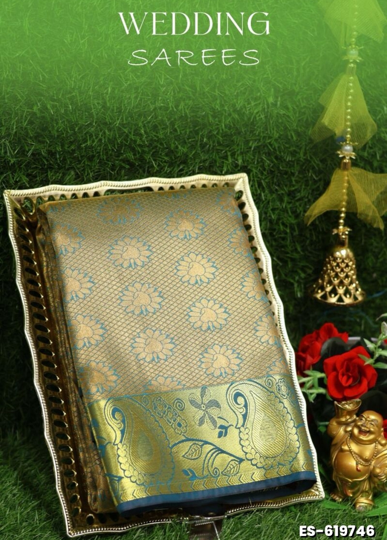 Samuthrika / Vasthrakala Bridal Silk Saree Wedding Saree - LIGHT GREEN SHADE