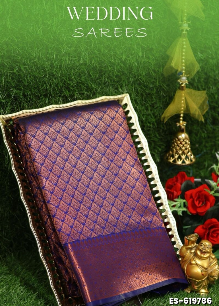 Samuthrika / Vasthrakala Bridal Silk Saree Wedding Saree - R BLUE (1)