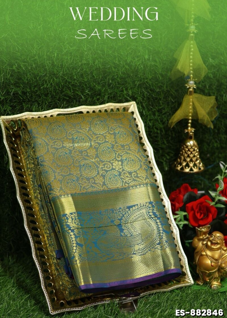 Samuthrika / Vasthrakala Bridal Silk Saree Wedding Saree - LIGHT GREEN SHADE (1)