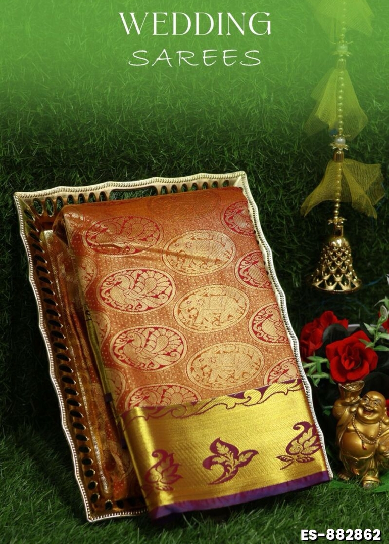 Samuthrika / Vasthrakala Bridal Silk Saree Wedding Saree - MAROON COLOR