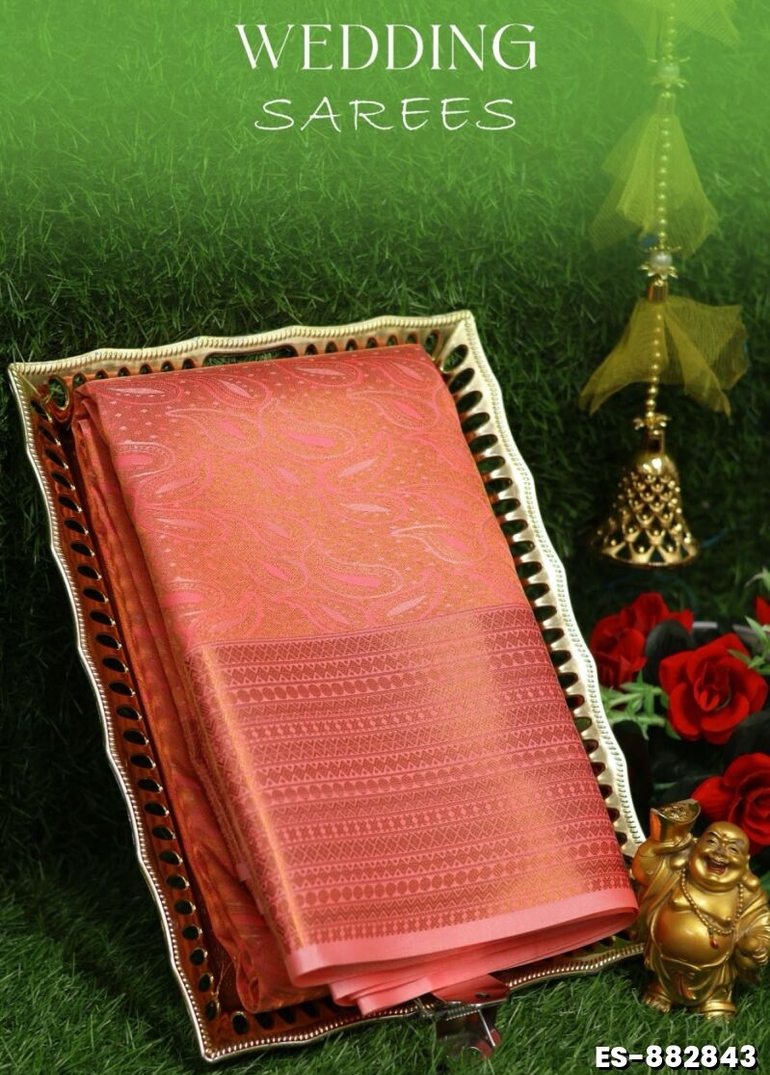 Samuthrika / Vasthrakala Bridal Silk Saree Wedding Saree - LIGHT PINK (3)
