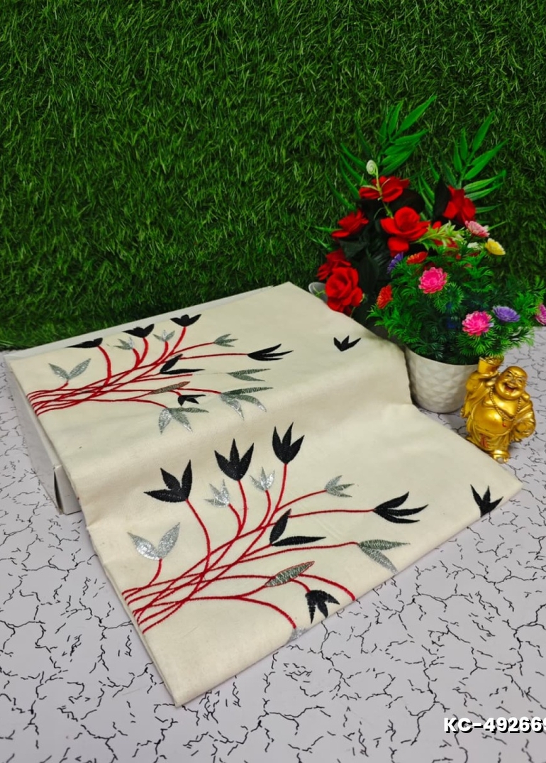 Trending kerala onam special kasavu saree full work embossed digital printing cotton saree collections - BEIGE COLOUR (17)