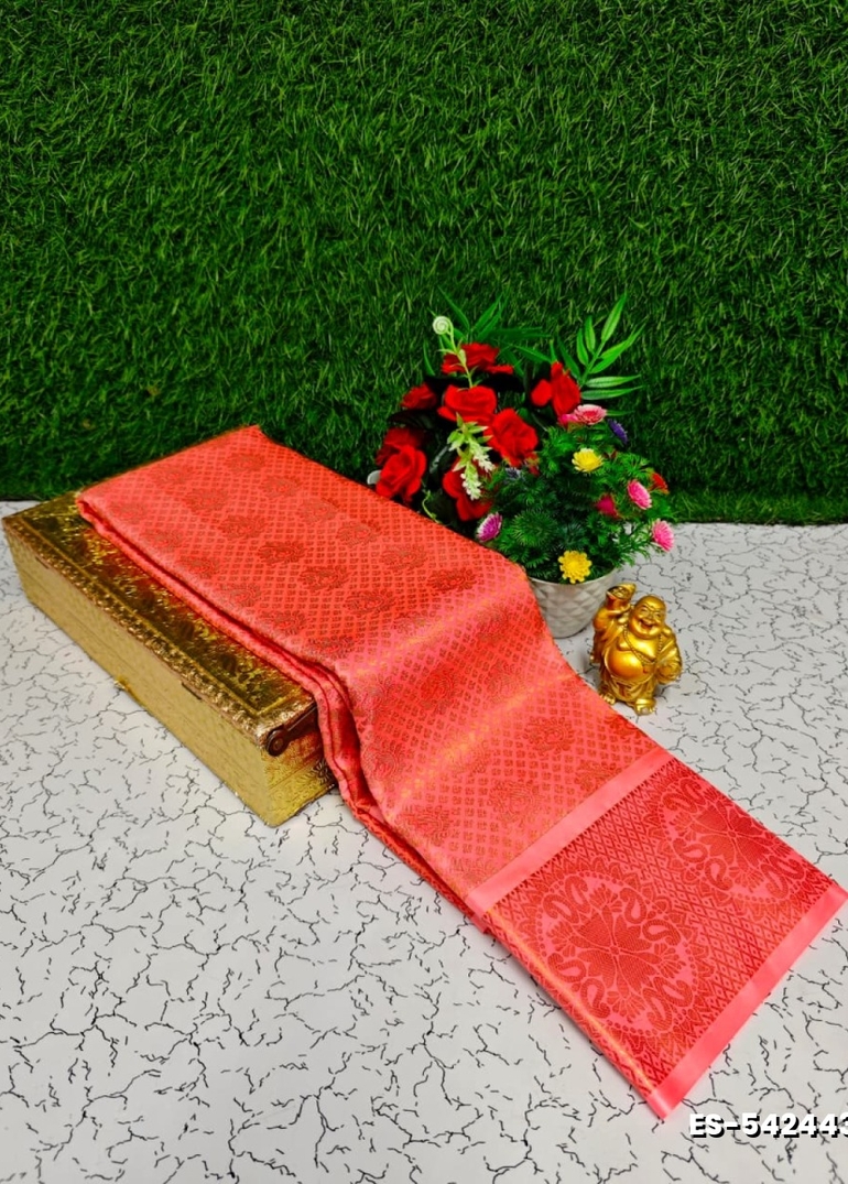 Bridal Silk Gold Silvar And Copper Zari Weave And Wedding Art Silk Sarees - LIGHT PINK (14)