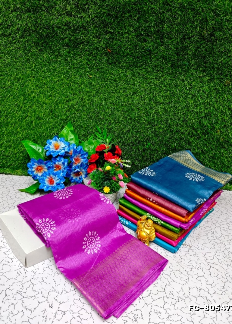 Fancy Print  Office Wear Cotton Sarees All Over Body Circle Poo Design Premium Look lightweight Comfortable Wear - MAUVE COLOUR