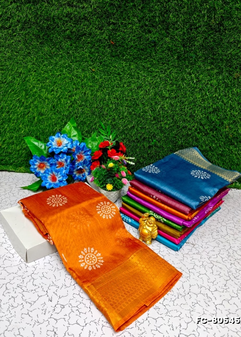 Fancy Print  Office Wear Cotton Sarees All Over Body Circle Poo Design Premium Look lightweight Comfortable Wear - VENTHAYA COLOUR