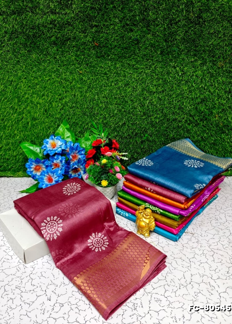 Fancy Print  Office Wear Cotton Sarees All Over Body Circle Poo Design Premium Look lightweight Comfortable Wear - ONIYAN PINK