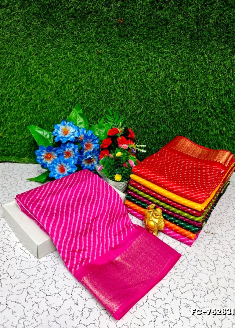 Fancy print office wear cotton sarees all over body cross line dots  design  premium look lightweight comfortable wear - DARK PINK