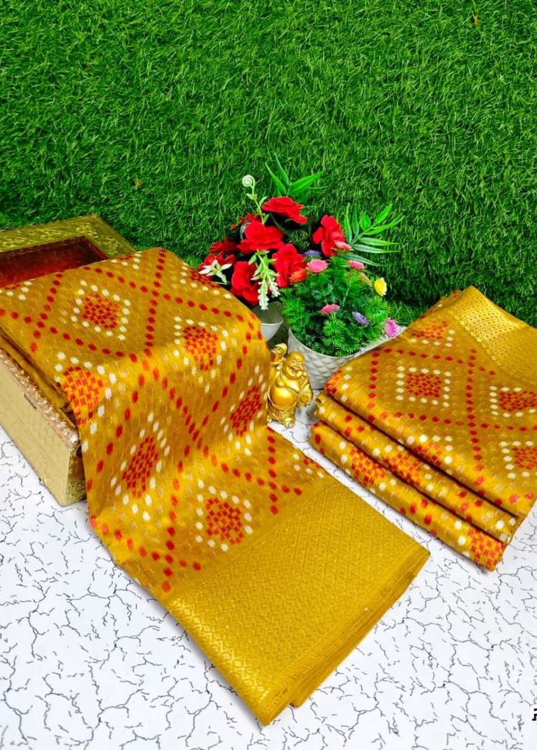 Fancy print office wear cotton sarees all over body Diamond Pattern Dots design premium look lightweight comfortable wear - VENTHAYA COLOUR